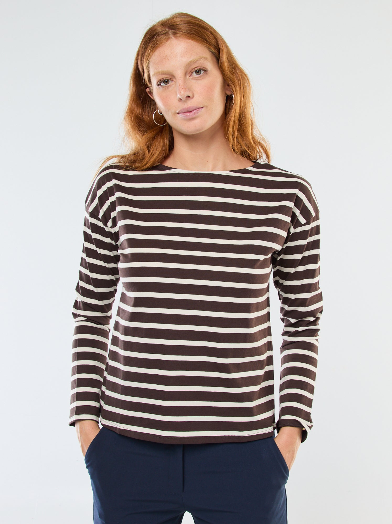 T-shirt en jersey à manches longues à motif rayé