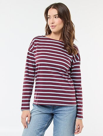 T-shirt en jersey à manches longues à motif rayé