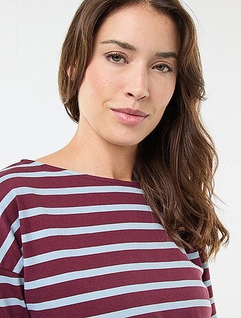 T-shirt en jersey à manches longues à motif rayé