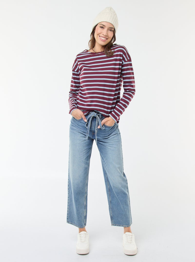 T-shirt Rayé Manches Longues Pour Femme - Margaret Howell MHL - Taille 2 - Occasion En Très Bon état