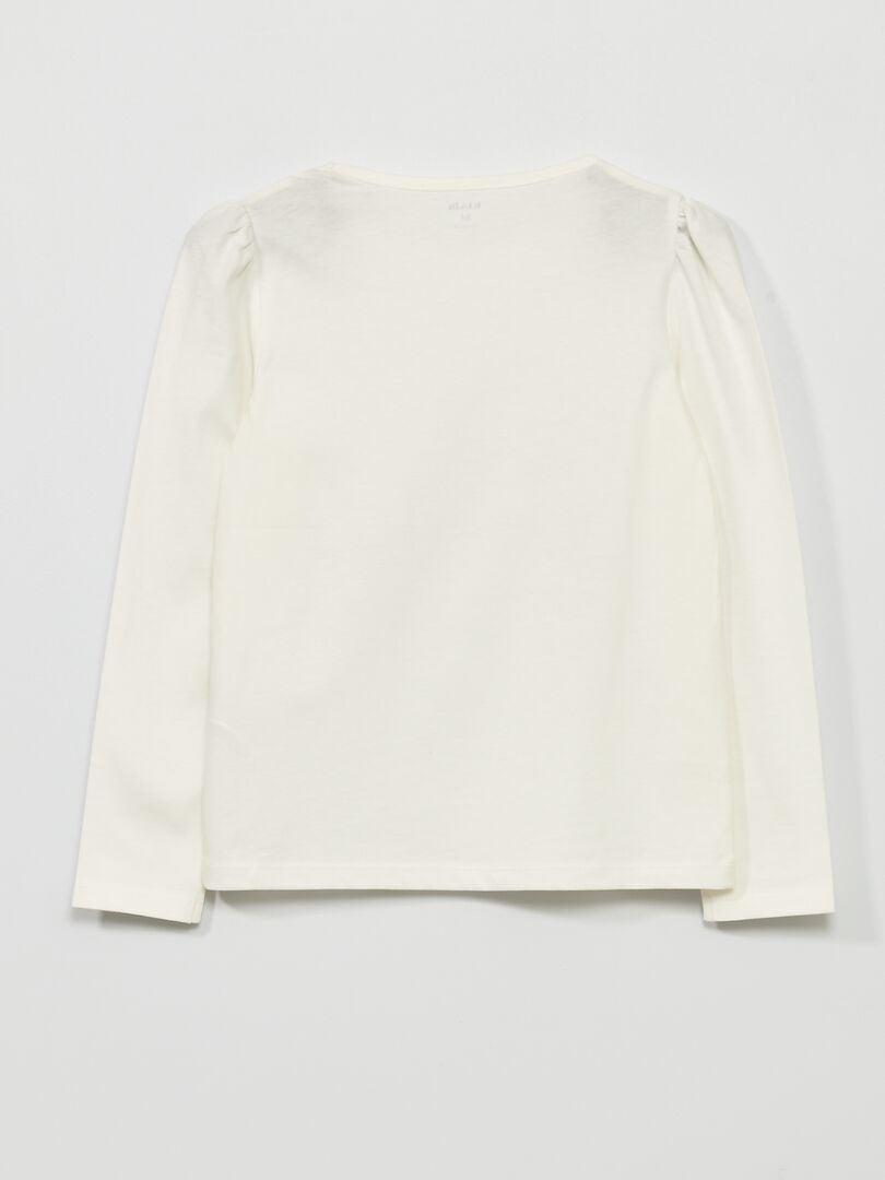 T-shirt en jersey à manches longues blanc - Kiabi