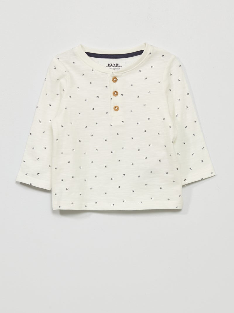 T-shirt en jersey à manches longues Blanc - Kiabi
