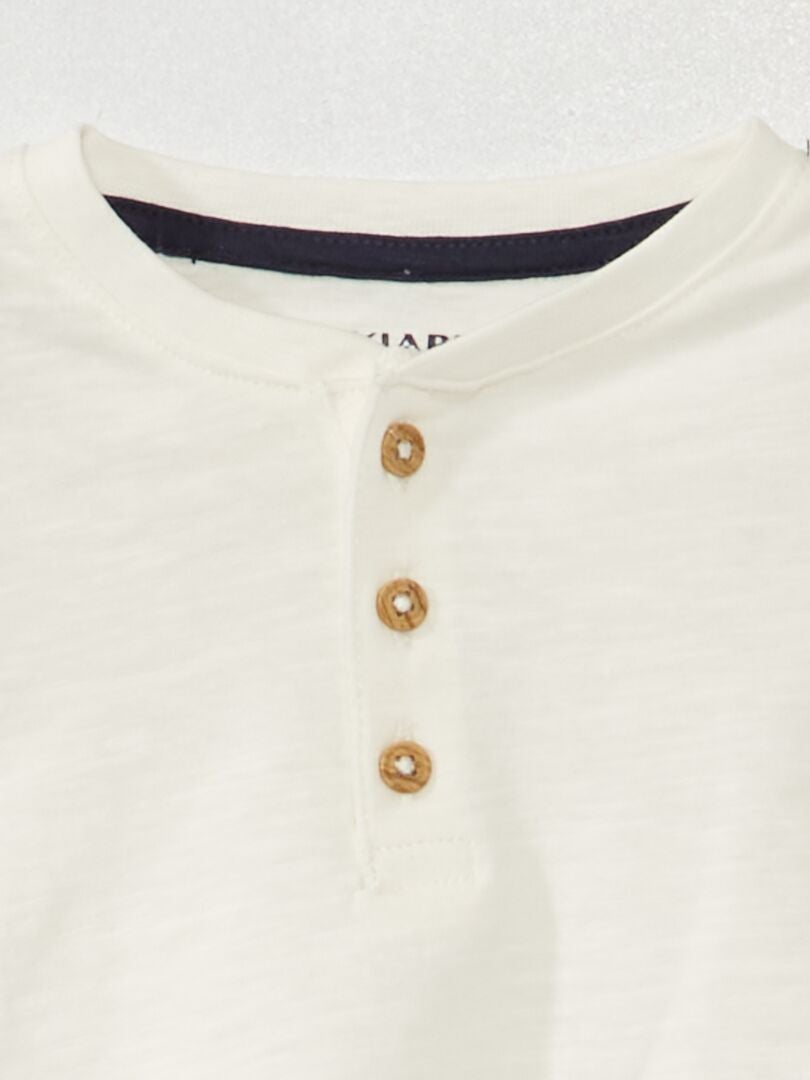 T-shirt en jersey à manches longues blanc - Kiabi
