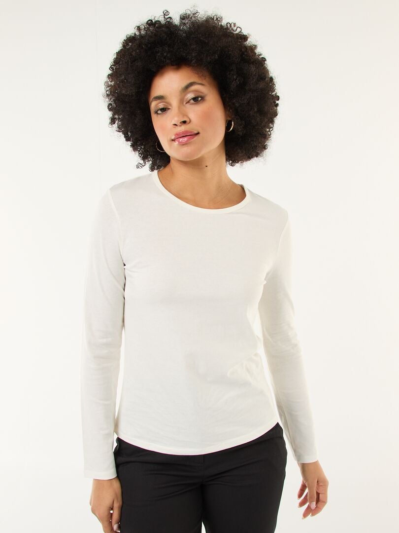 Chemisier Blanc Manches Longues KYABI Taille 42-44 - Occasion En Très Bon état