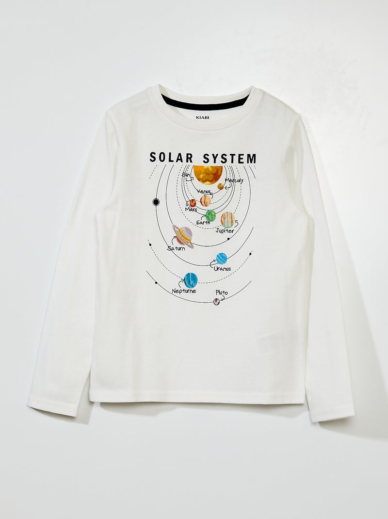 T-shirt en jersey à manches longues Blanc - Kiabi