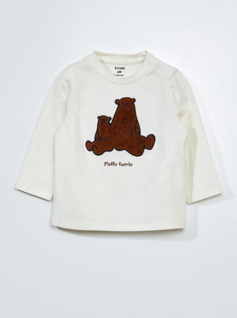 T-shirt en jersey à manches longues Blanc - Kiabi