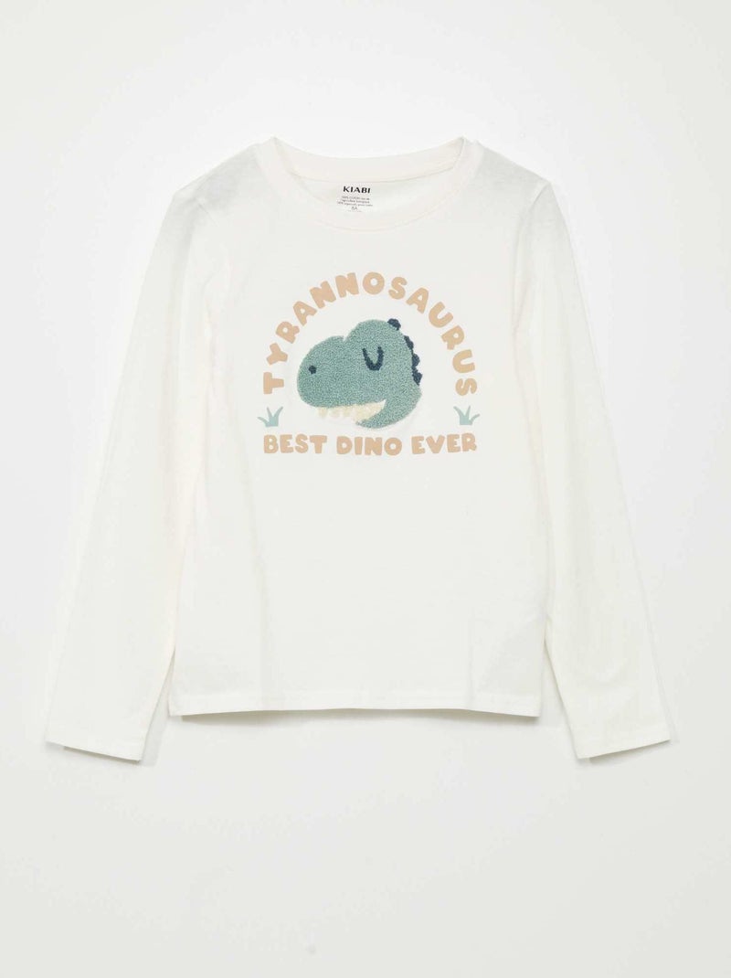 T-shirt en jersey à manches longues Blanc - Kiabi