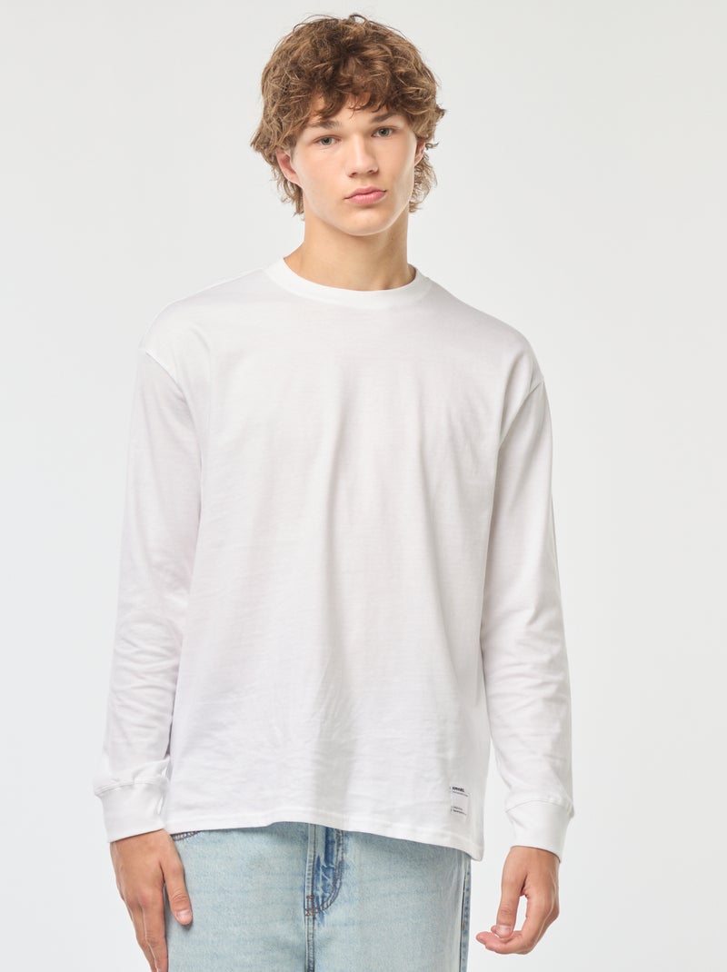 T-shirt en jersey à manches longues Blanc - Kiabi