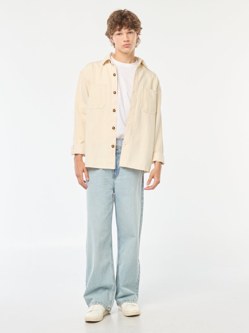 T-shirt en jersey à manches longues Blanc - Kiabi