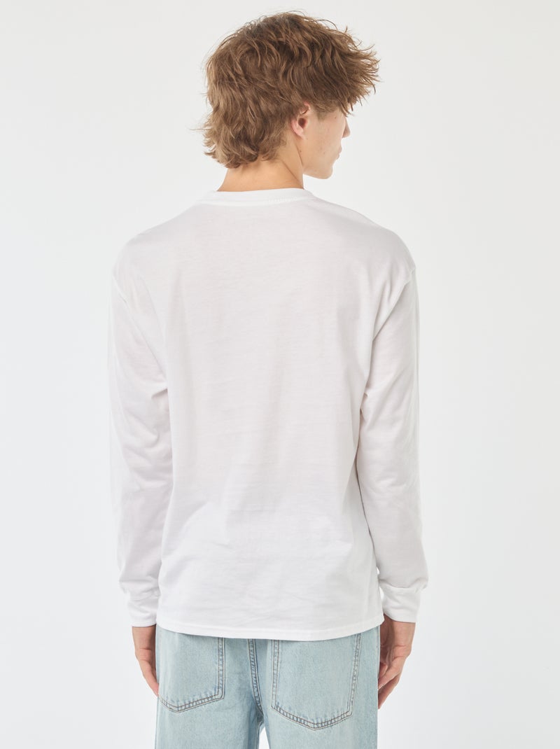 T-shirt en jersey à manches longues Blanc - Kiabi