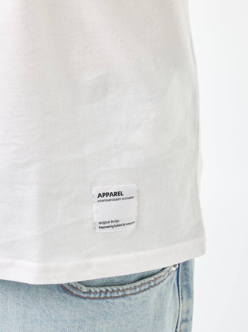 T-shirt en jersey à manches longues Blanc - Kiabi