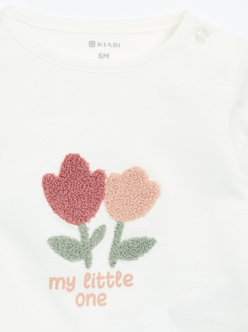 T-shirt en jersey à manches longues Blanc - Kiabi
