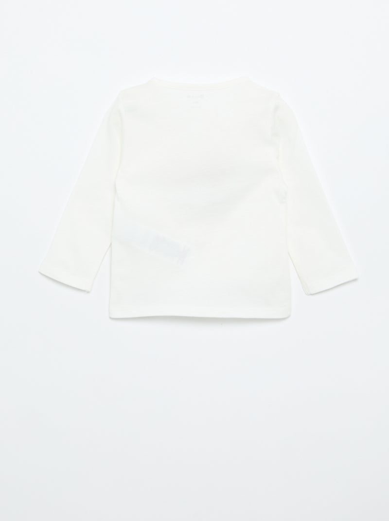 T-shirt en jersey à manches longues Blanc - Kiabi