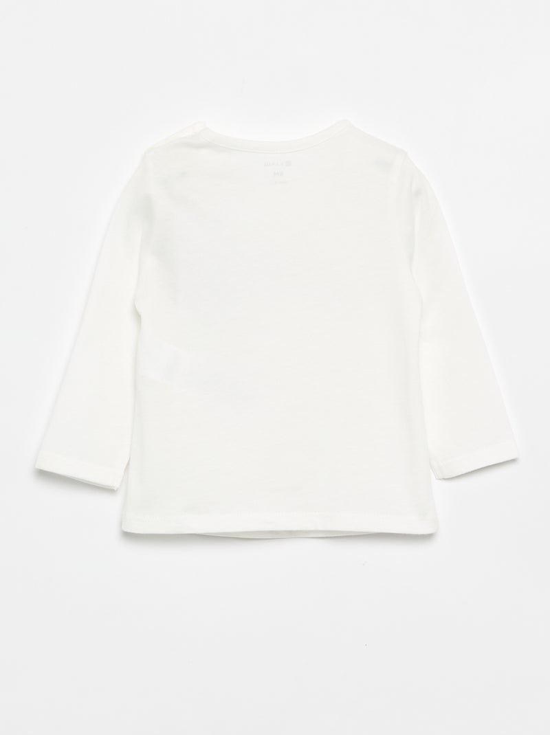 T-shirt en jersey à manches longues Blanc - Kiabi
