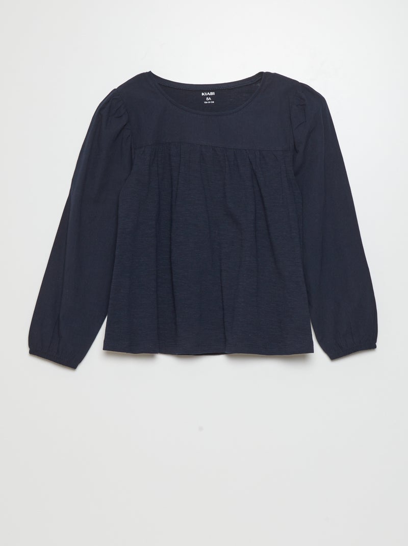 T-shirt en jersey à manches longues Bleu - Kiabi