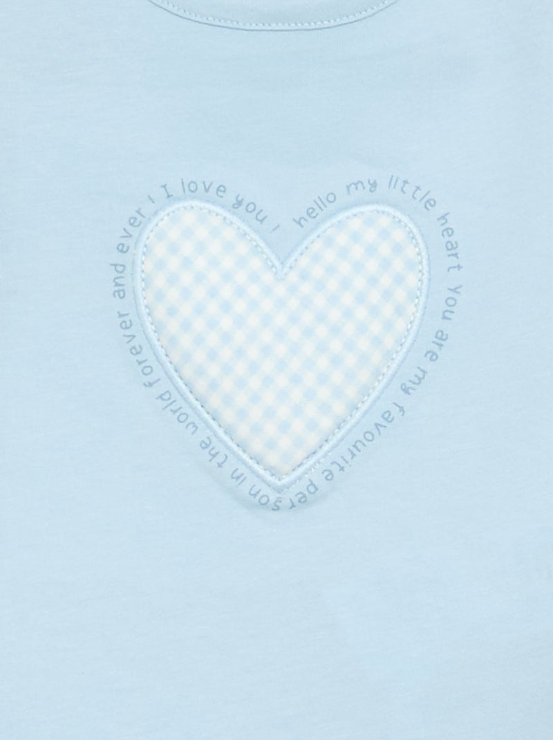 T-shirt en jersey à manches longues Bleu - Kiabi