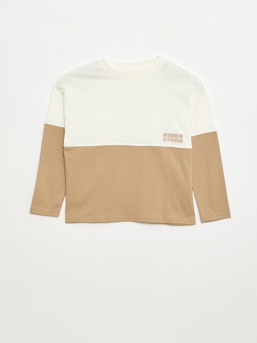 T-shirt en jersey à manches longues effet colorblock - Kiabi