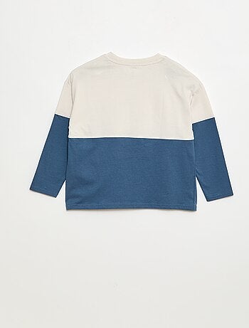 T-shirt en jersey à manches longues effet colorblock