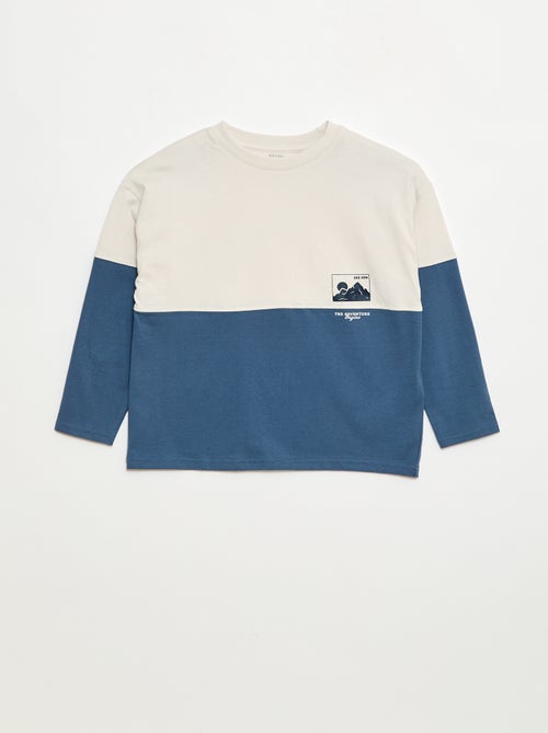T-shirt en jersey à manches longues effet colorblock - Kiabi