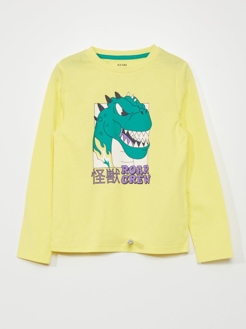 T-shirt en jersey à manches longues Jaune - Kiabi