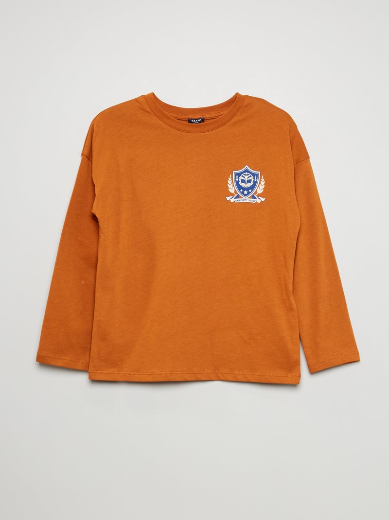 T-shirt en jersey à manches longues MARRON - Kiabi