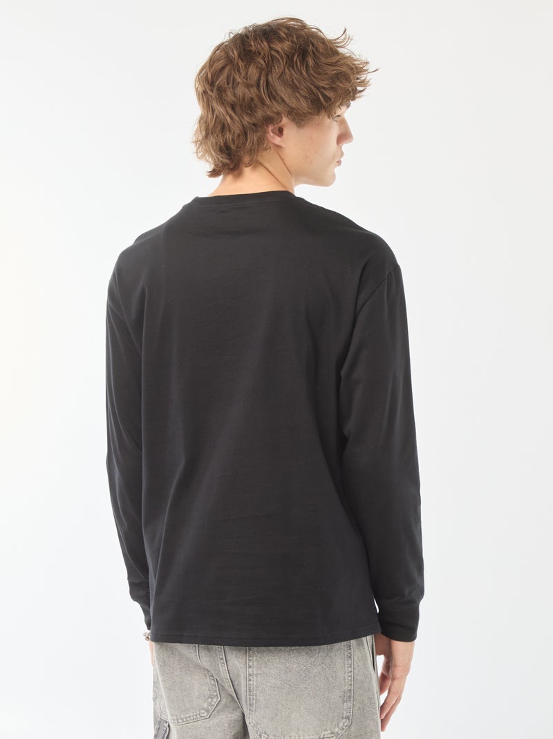 T-shirt en jersey à manches longues Noir - Kiabi