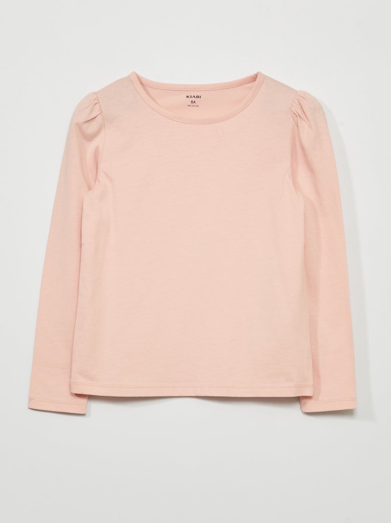 T-shirt en jersey à manches longues Rose - Kiabi