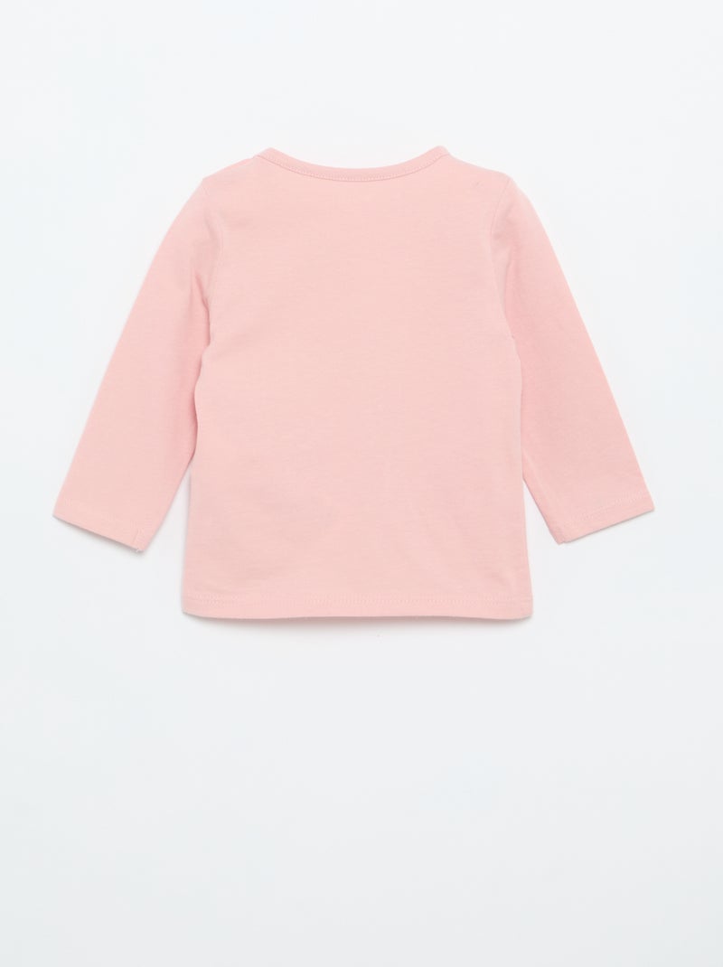 T-shirt en jersey à manches longues Rose - Kiabi