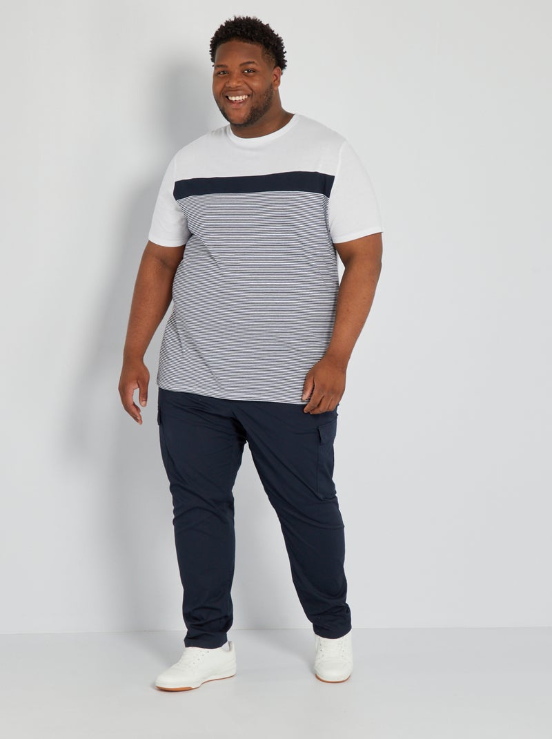 T-shirt en jersey à rayures blanc - Kiabi