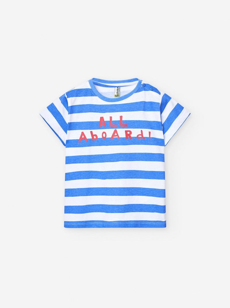 T-shirt en Jersey à Rayures Bleu - Kiabi
