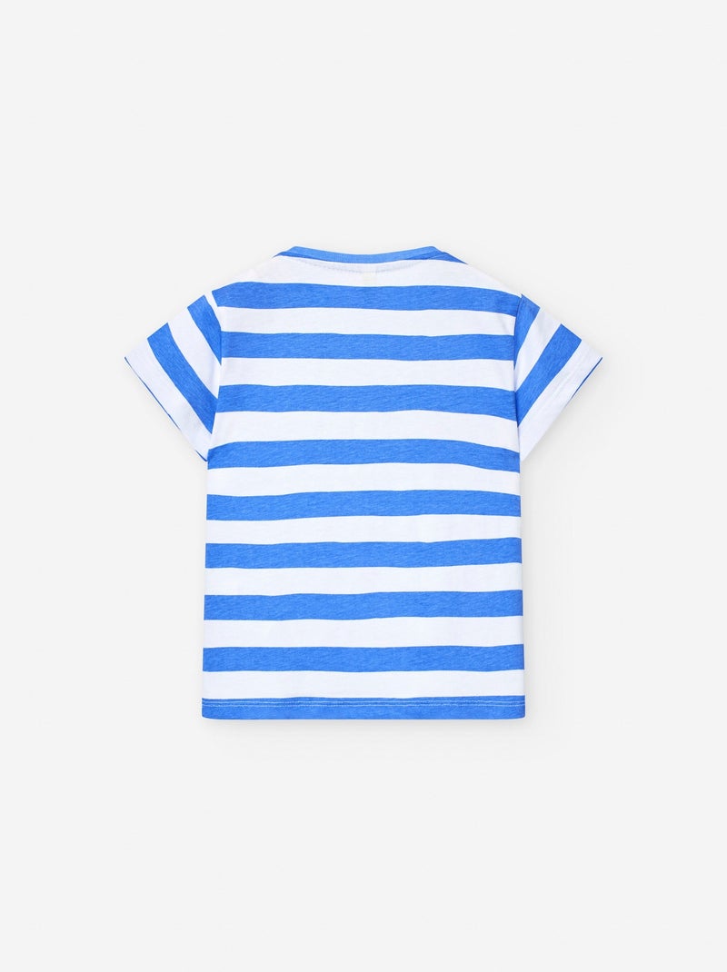 T-shirt en Jersey à Rayures Bleu - Kiabi