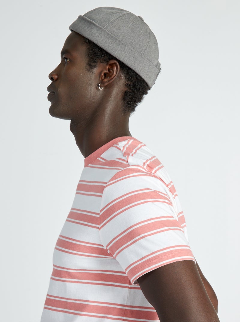 T-shirt en jersey à rayures rose - Kiabi
