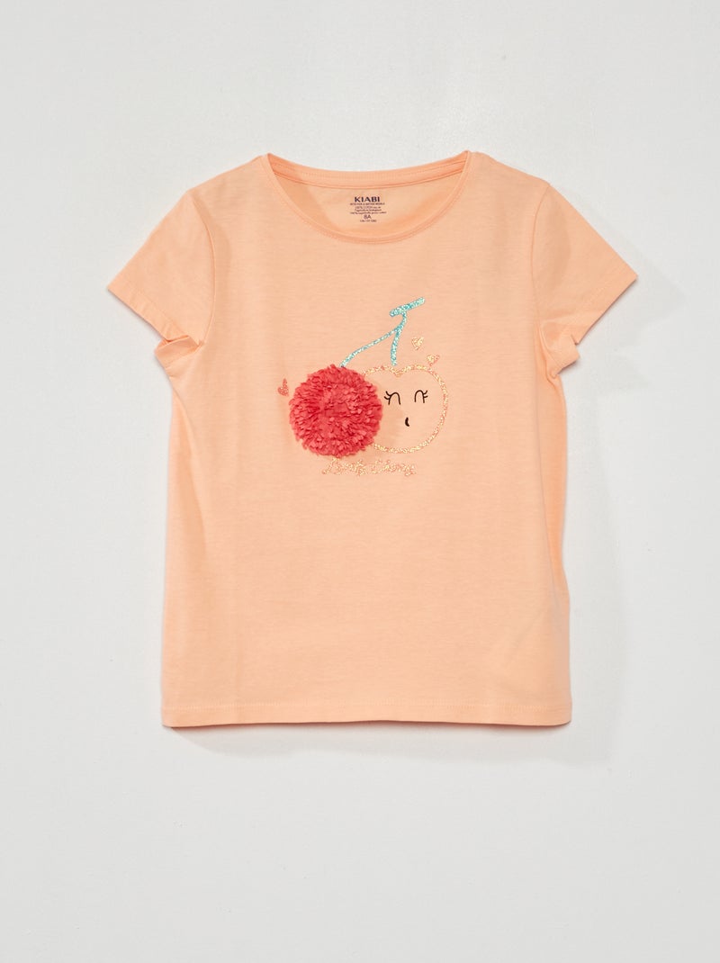 T-shirt en jersey avec animation ludique ORANGE - Kiabi