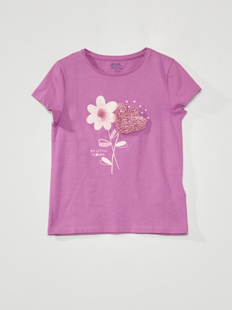 T-shirt en jersey avec animation ludique VIOLET - Kiabi