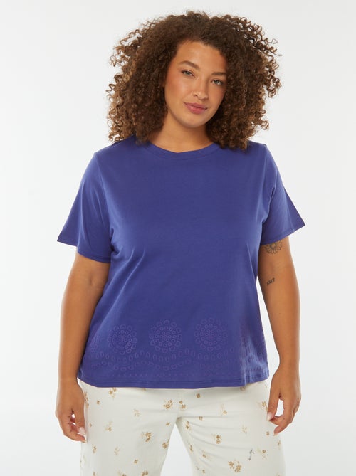 T-shirt en jersey avec broderie à la base - Kiabi