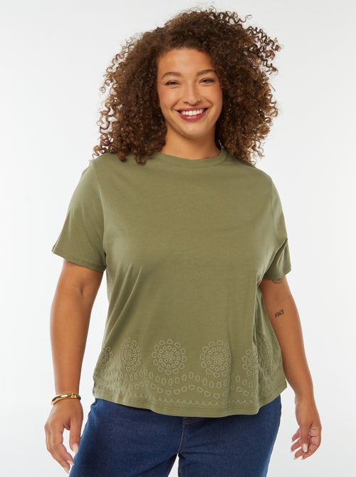 T-shirt en jersey avec broderie à la base - Kiabi
