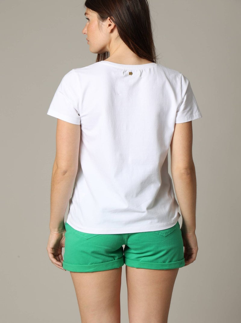 T-shirt en jersey avec cœurs brodés 'Deeluxe' Blanc - Kiabi