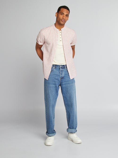 T-shirt en jersey avec col tunisien - Kiabi