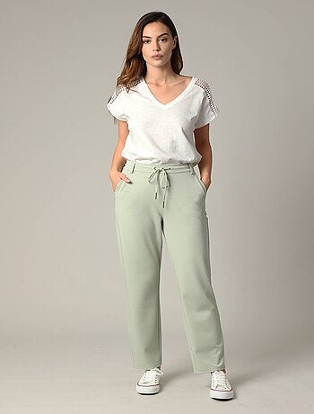 T-shirt en jersey avec dentelle sur les épaules 'Deeluxe'