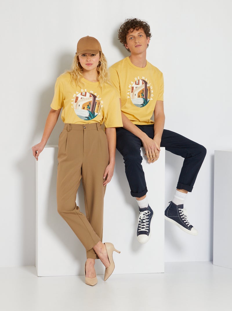 T-shirt en jersey avec imprimé - Unisex Jaune - Kiabi