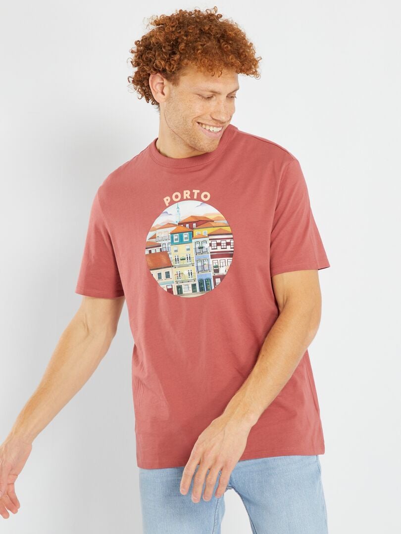 T-shirt en jersey avec imprimé - Unisex Rouge - Kiabi