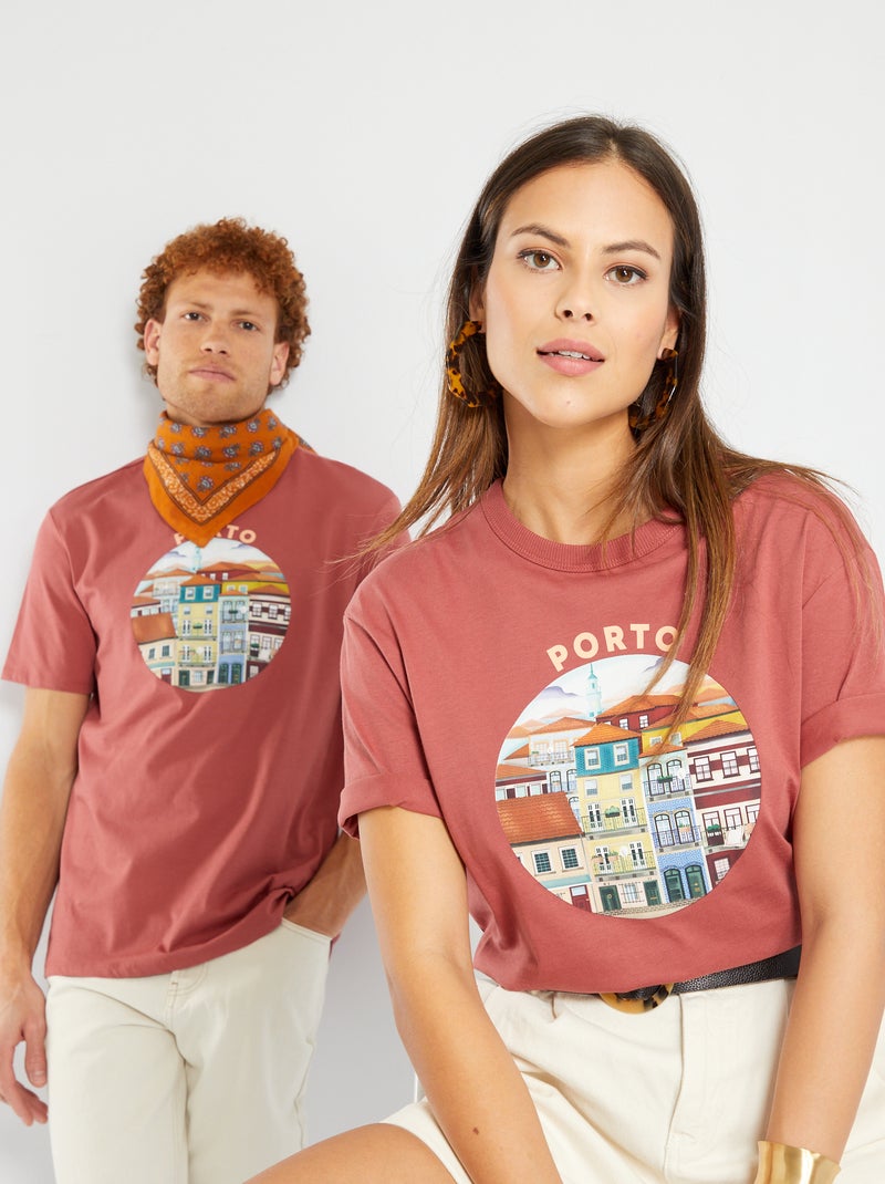 T-shirt en jersey avec imprimé - Unisex Rouge - Kiabi