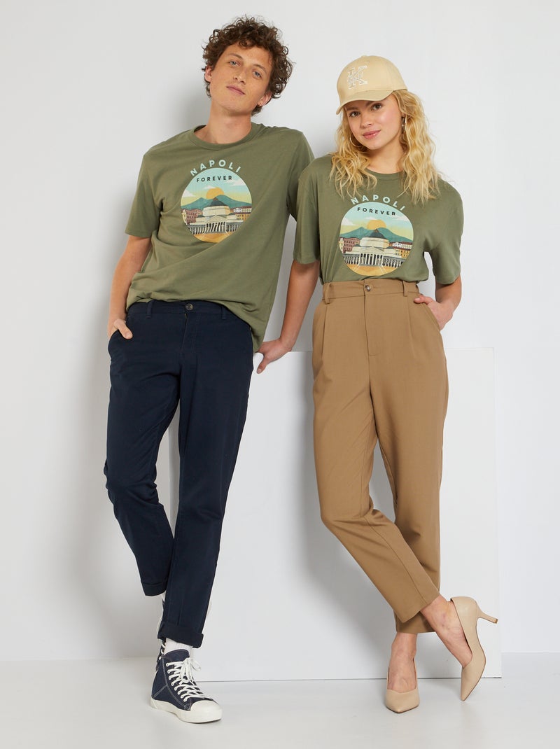 T-shirt en jersey avec imprimé - Unisex Vert - Kiabi