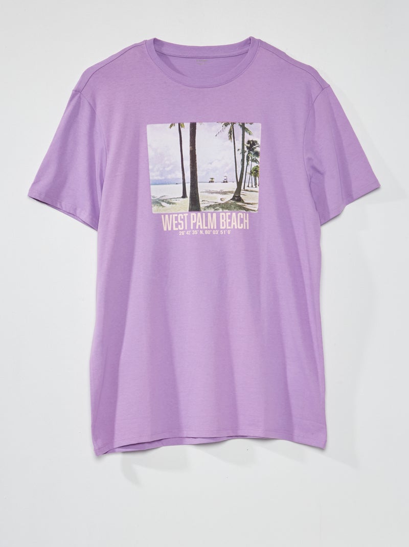 T-shirt en jersey avec imprimé +1m90 Violet - Kiabi