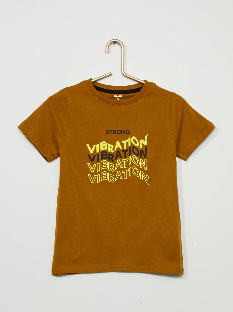 T-shirt en jersey avec imprimé BEIGE - Kiabi
