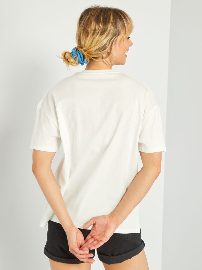 T-shirt en jersey avec imprimé blanc - Kiabi