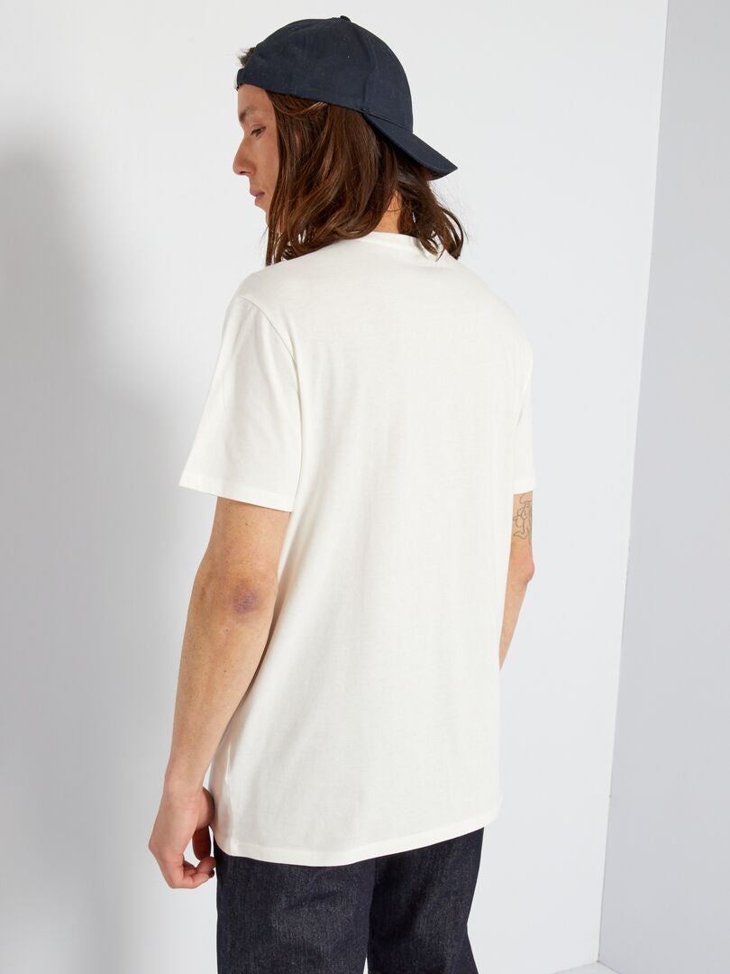 T-shirt en jersey avec imprimé Blanc 'geniune' - Kiabi