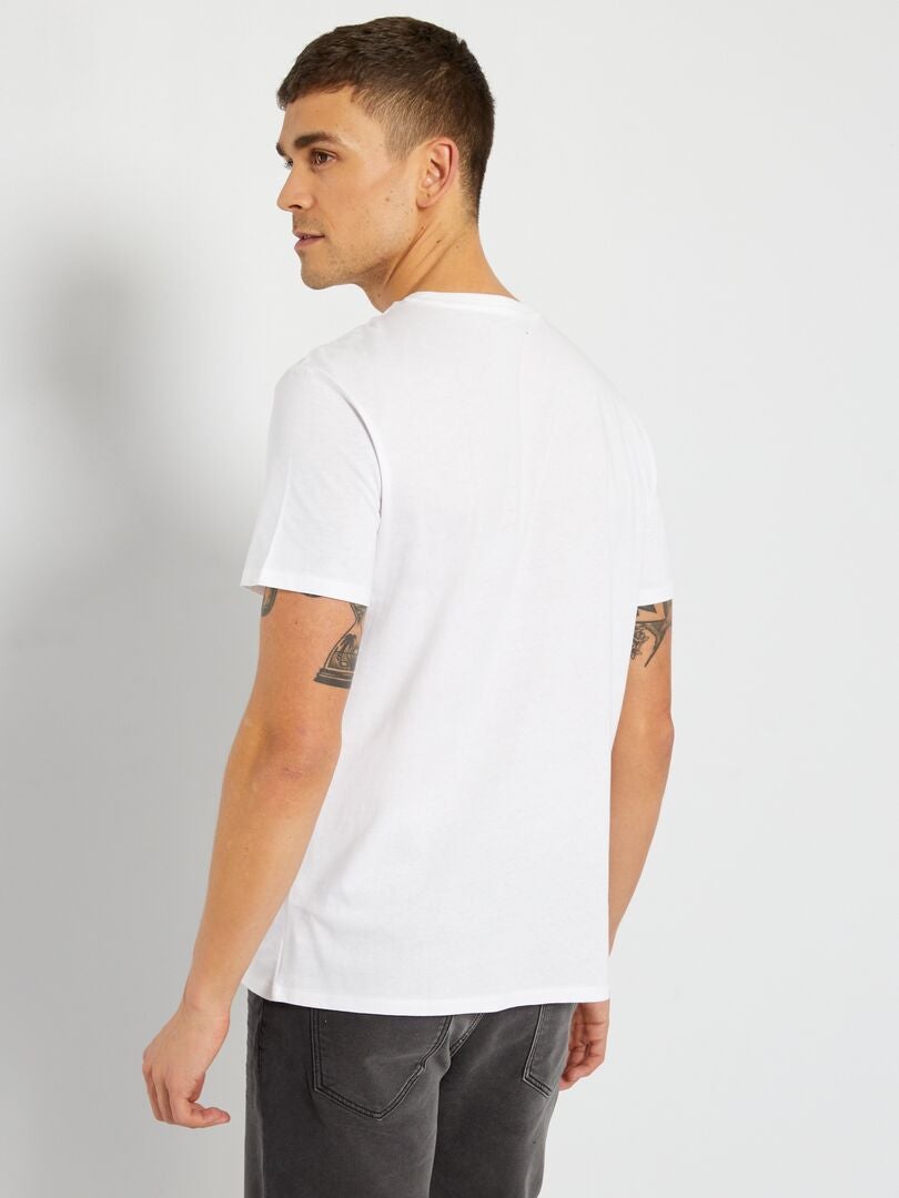 T-shirt en jersey avec imprimé Blanc 'roller coaster' - Kiabi