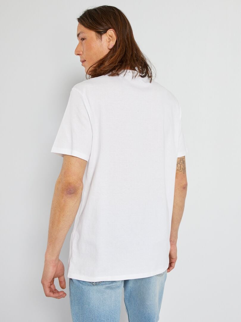 T-shirt en jersey avec imprimé Blanc 'trail' - Kiabi