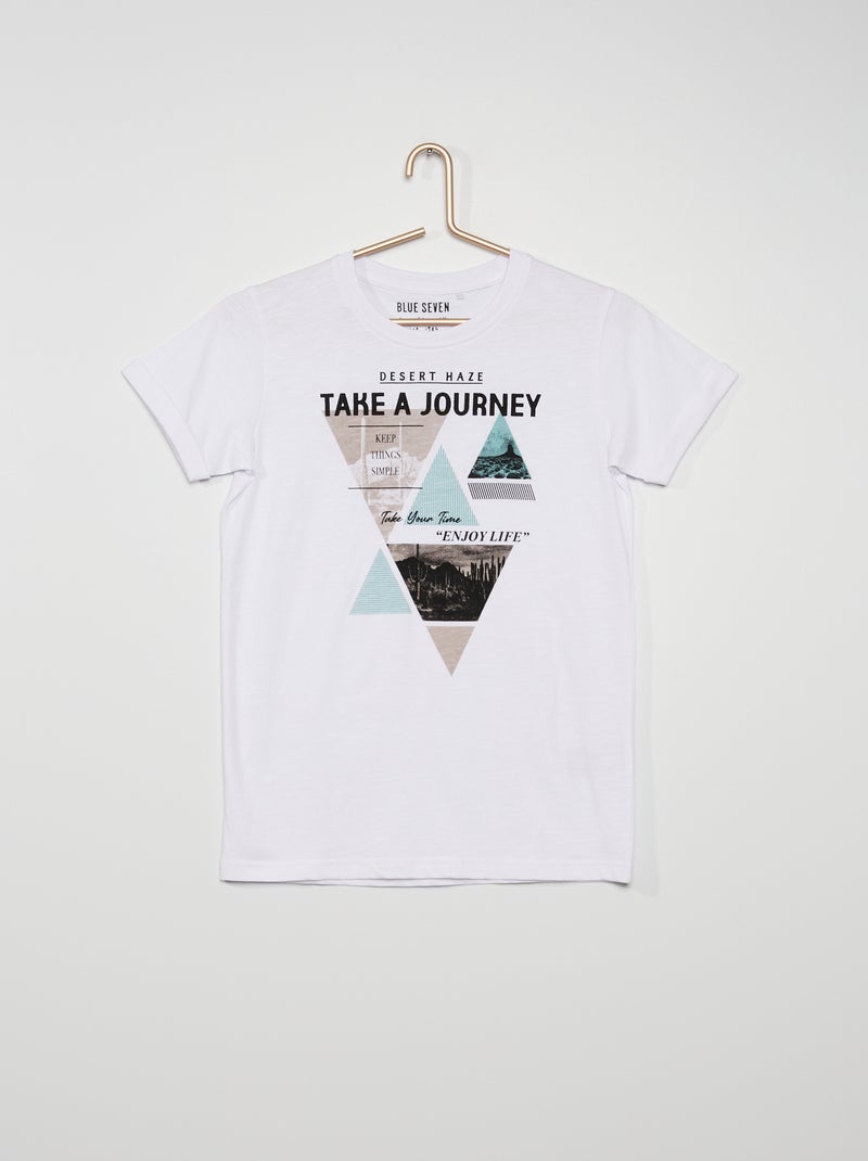 T-shirt en jersey avec imprimé blanc - Kiabi
